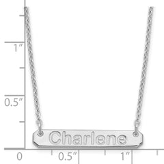 SS/Rhodium-plated Small Polished Arial Rounded Bar Necklace XNA1232SS
