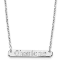SS/Rhodium-plated Small Polished Arial Rounded Bar Necklace XNA1232SS