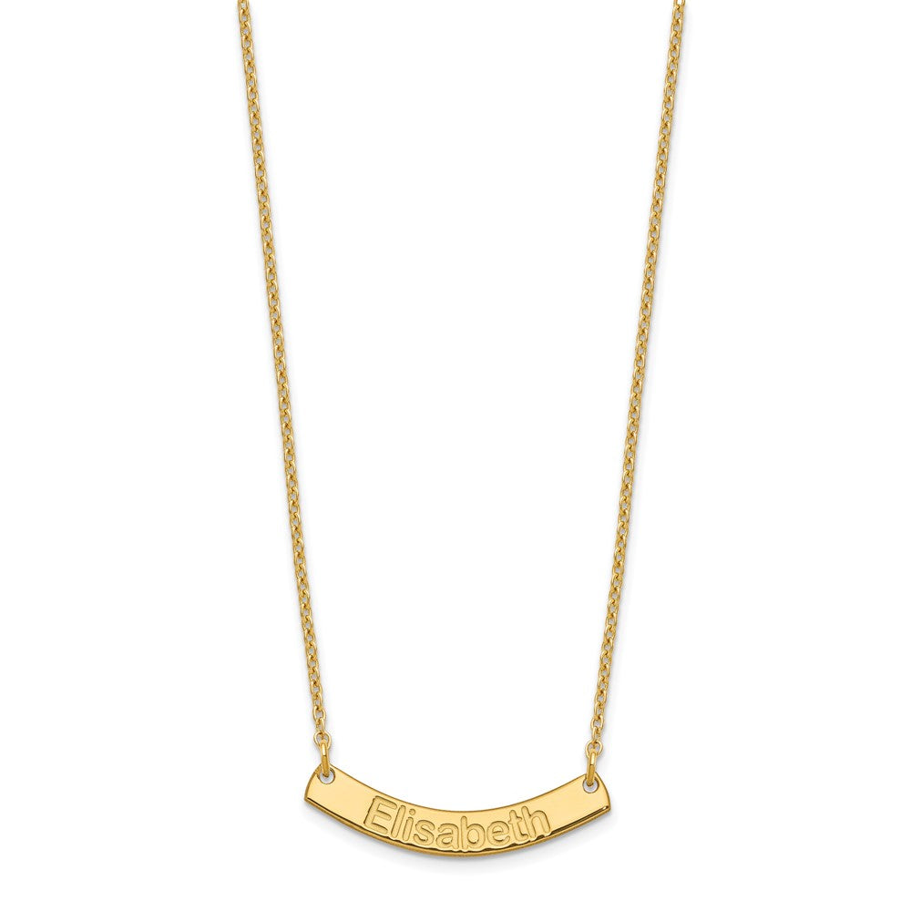 SS/Gold-plated Small ARIAL ROUNDED Curved Bar Necklace XNA1234GP