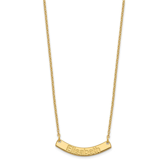 SS/Gold-plated Small ARIAL ROUNDED Curved Bar Necklace XNA1234GP