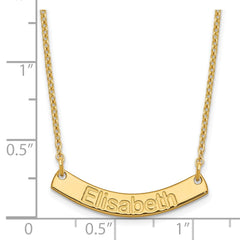 SS/Gold-plated Small ARIAL ROUNDED Curved Bar Necklace XNA1234GP