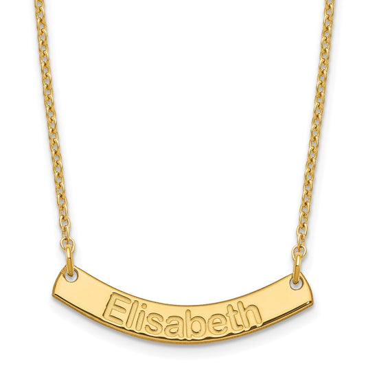 SS/Gold-plated Small ARIAL ROUNDED Curved Bar Necklace XNA1234GP