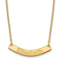 SS/Gold-plated Small ARIAL ROUNDED Curved Bar Necklace XNA1234GP
