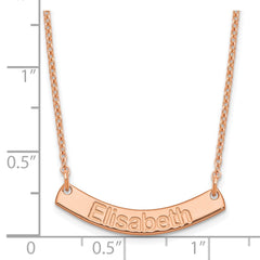 SS/Rose-plated Small ARIAL ROUNDED Curved Bar Necklace XNA1234RP
