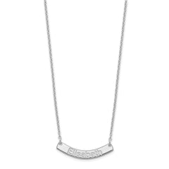 SS/Rhodium-plated Small ARIAL ROUNDED Curved Bar Necklace XNA1234SS
