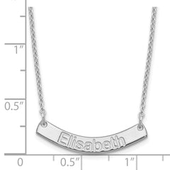 SS/Rhodium-plated Small ARIAL ROUNDED Curved Bar Necklace XNA1234SS