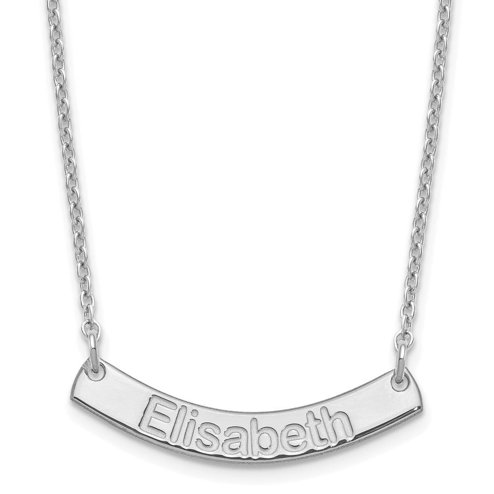 SS/Rhodium-plated Small ARIAL ROUNDED Curved Bar Necklace XNA1234SS