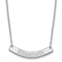SS/Rhodium-plated Small ARIAL ROUNDED Curved Bar Necklace XNA1234SS