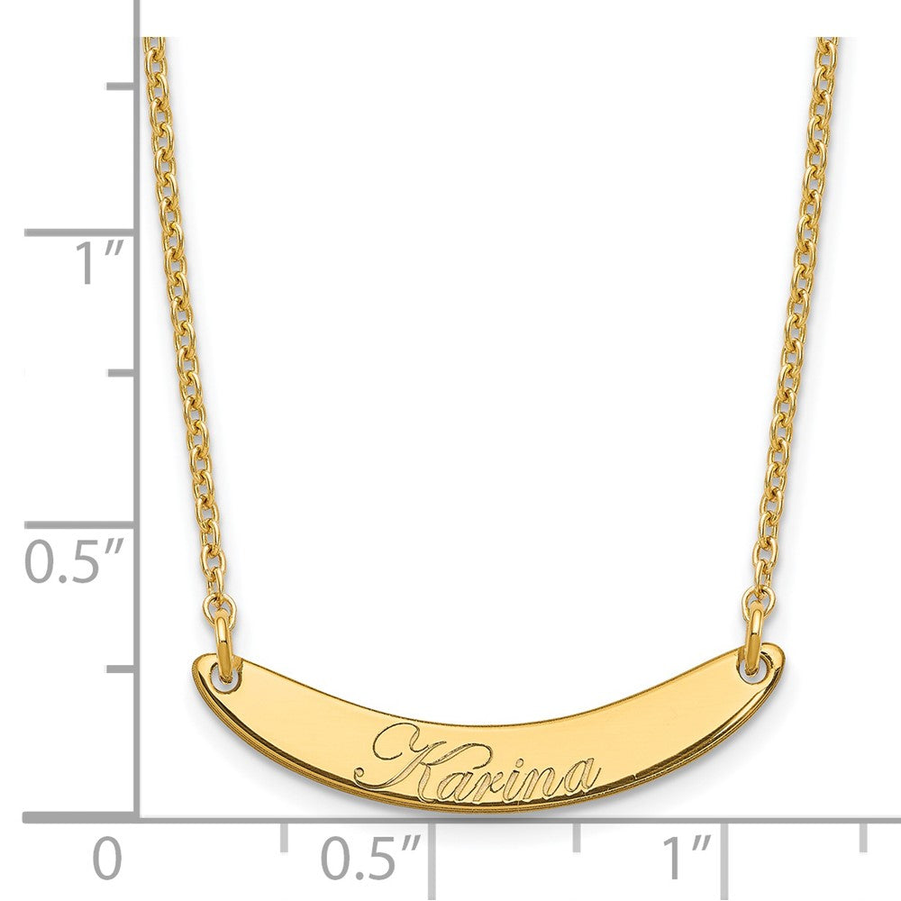 SS/Gold-plated Small EDWARDIAN SCRIPT Curved Bar Necklace XNA1235GP