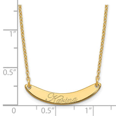SS/Gold-plated Small EDWARDIAN SCRIPT Curved Bar Necklace XNA1235GP