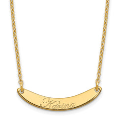SS/Gold-plated Small EDWARDIAN SCRIPT Curved Bar Necklace XNA1235GP