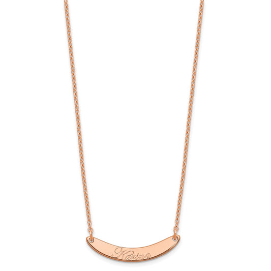 SS/Rose-plated Small EDWARDIAN SCRIPT Curved Bar Necklace XNA1235RP