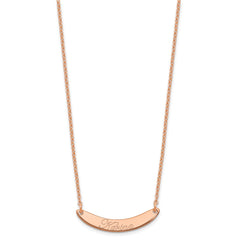 SS/Rose-plated Small EDWARDIAN SCRIPT Curved Bar Necklace XNA1235RP