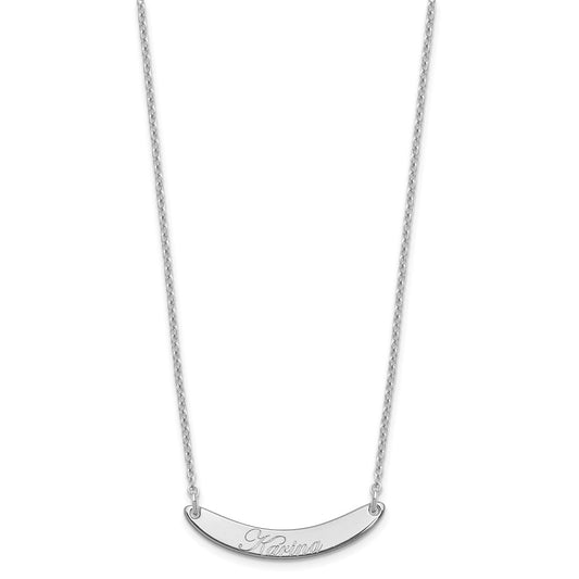 SS/Rhod-plated Small EDWARDIAN SCRIPT Curved Bar Necklace XNA1235SS
