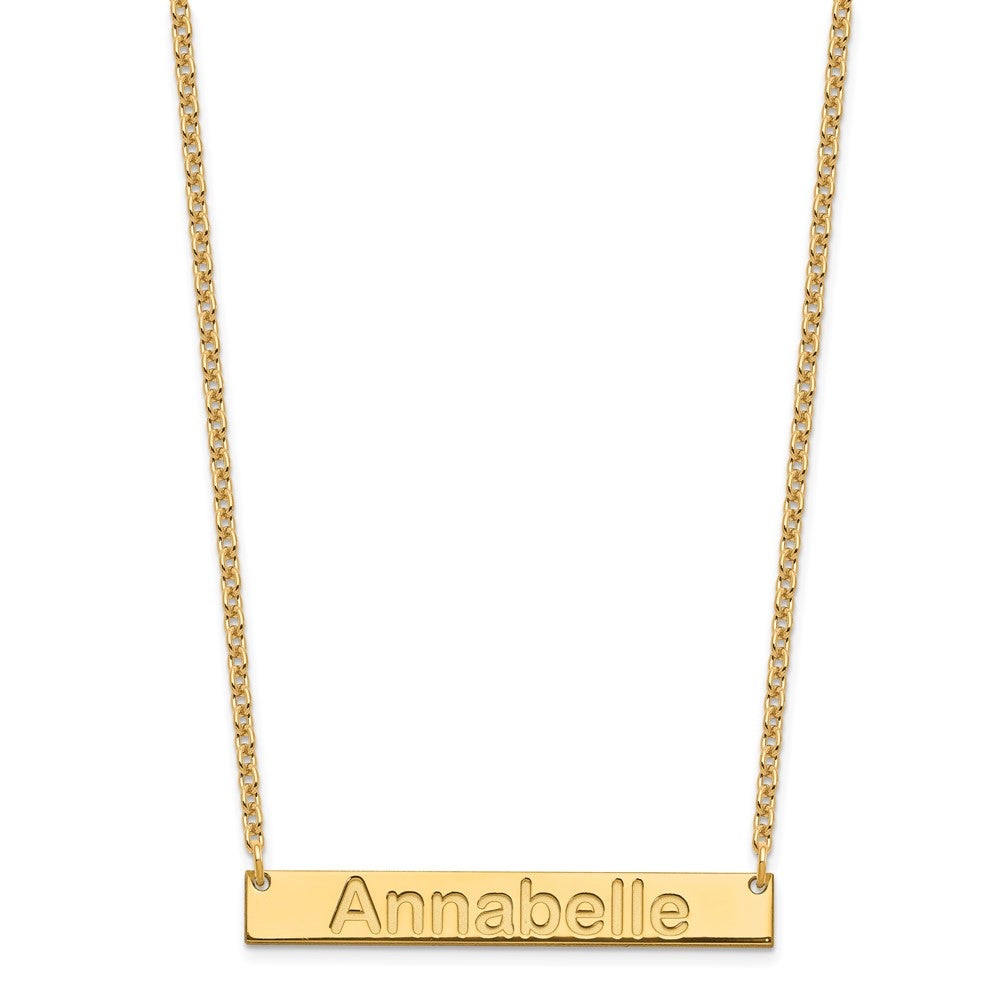 Sterling Silver/Gold-plated Medium ARIAL ROUNDED Bar Necklace XNA1236GP