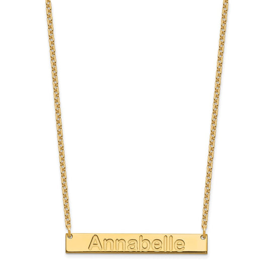 Sterling Silver/Gold-plated Medium ARIAL ROUNDED Bar Necklace XNA1236GP