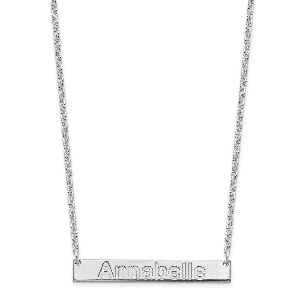 Sterling Silver/Rhod-plated Medium ARIAL ROUNDED Bar Necklace XNA1236SS