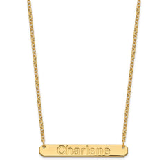 Sterling Silver/Gold-plated Medium ARIAL ROUNDED Bar Necklace XNA1237GP