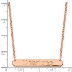 Sterling Silver/Rose-plated Medium ARIAL ROUNDED Bar Necklace XNA1237RP