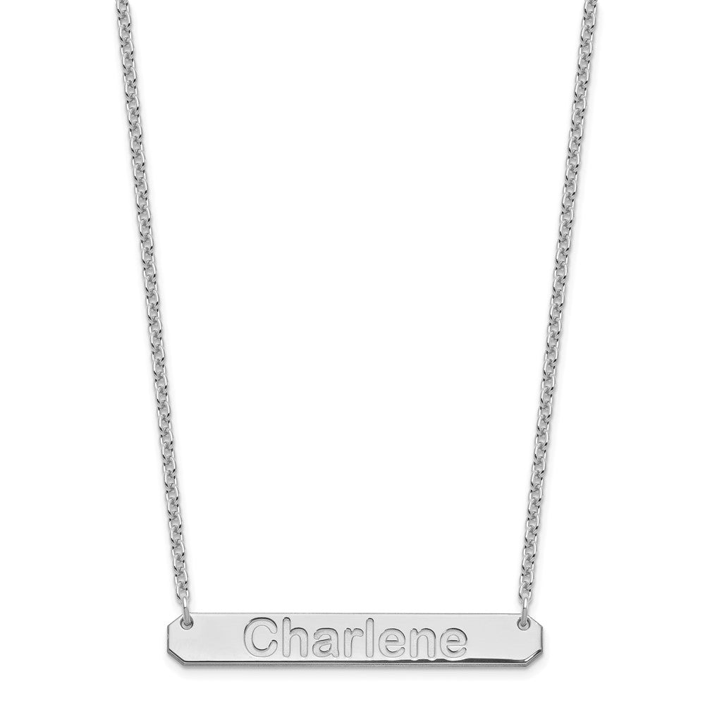 SS/Rhodium-plated Medium ARIAL ROUNDED Bar Necklace XNA1237SS