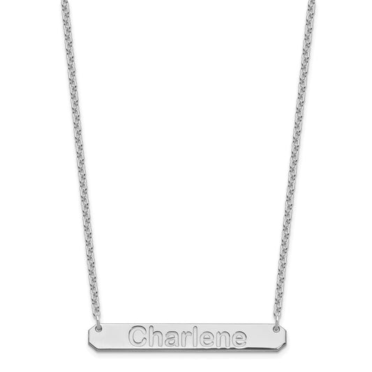 SS/Rhodium-plated Medium ARIAL ROUNDED Bar Necklace XNA1237SS