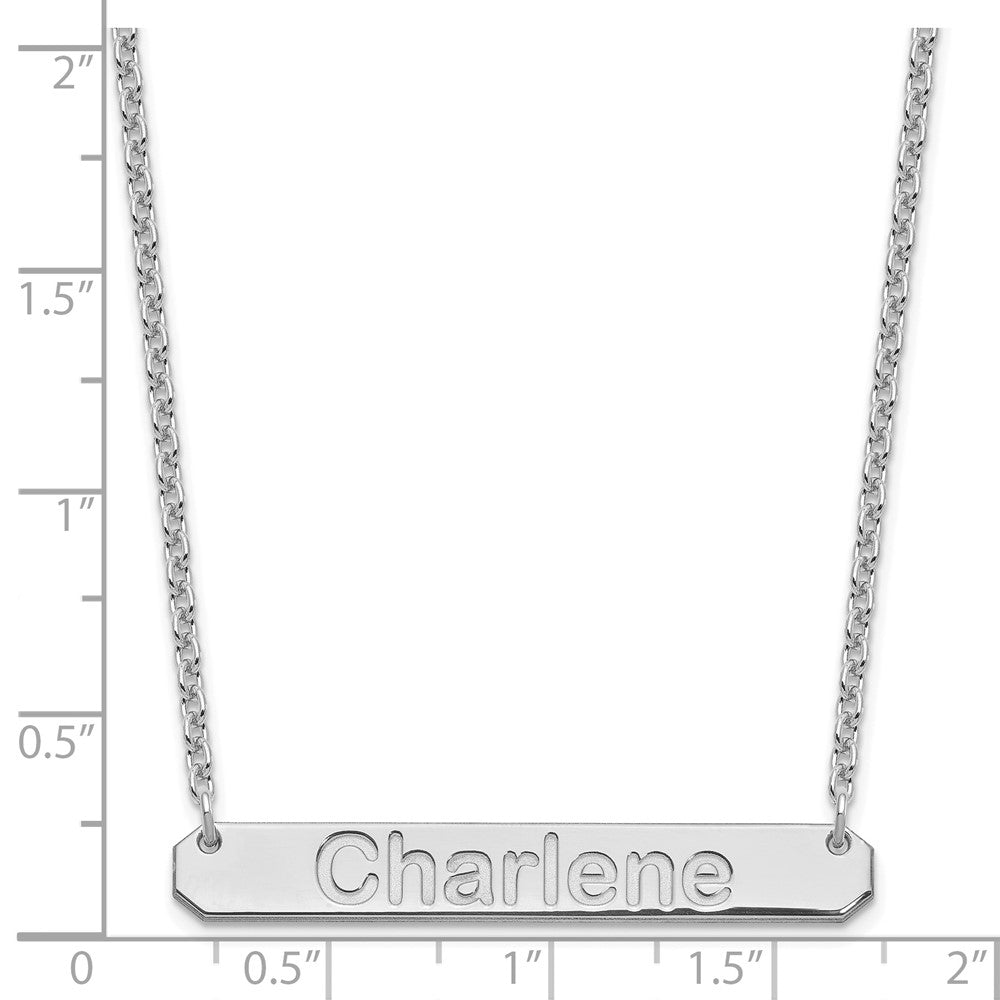 SS/Rhodium-plated Medium ARIAL ROUNDED Bar Necklace XNA1237SS
