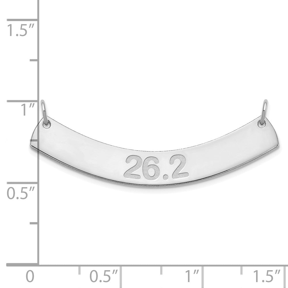 SS/Rhodium-plated Medium ARIAL ROUNDED Curved Bar Necklace XNA1239SS