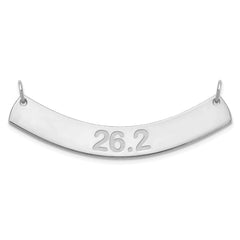 SS/Rhodium-plated Medium ARIAL ROUNDED Curved Bar Necklace XNA1239SS