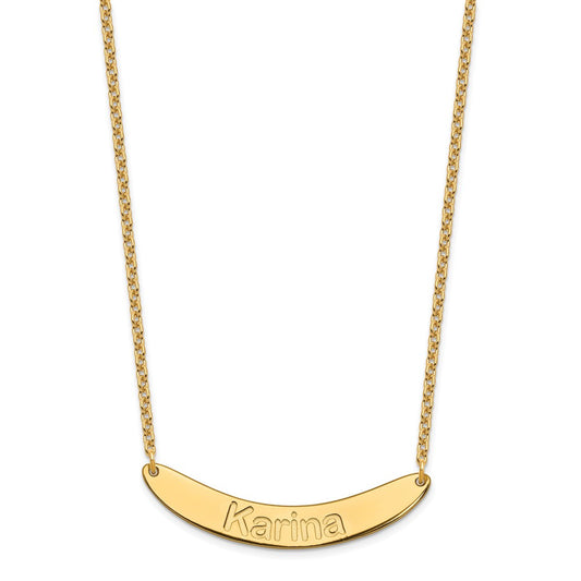 SS/Gold-plated Medium ARIAL ROUNDED Curved Bar Necklace XNA1240GP