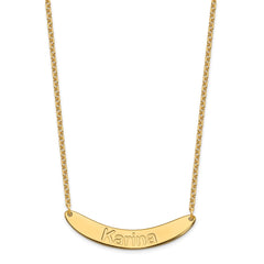 SS/Gold-plated Medium ARIAL ROUNDED Curved Bar Necklace XNA1240GP