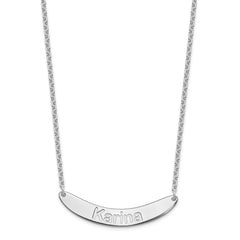SS/Rhod-plated Medium ARIAL ROUNDED Curved Bar Necklace XNA1240SS