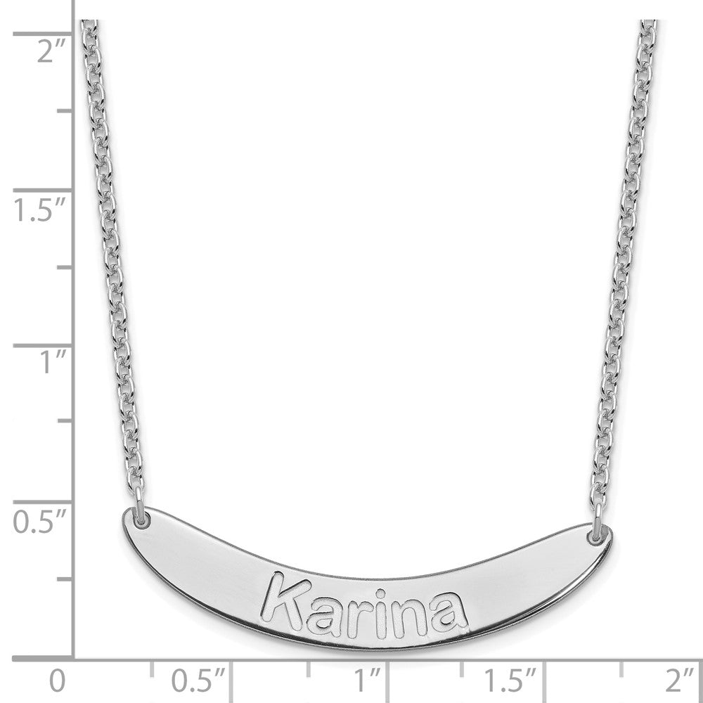 SS/Rhod-plated Medium ARIAL ROUNDED Curved Bar Necklace XNA1240SS