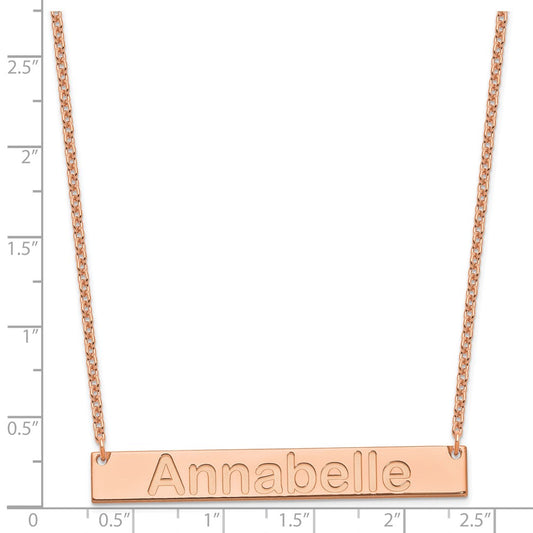 Sterling Silver/Rose-plated Large ARIAL ROUNDED Bar Necklace XNA1241RP