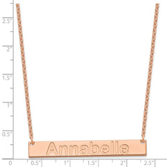 Sterling Silver/Rose-plated Large ARIAL ROUNDED Bar Necklace XNA1241RP
