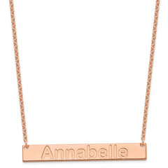 Sterling Silver/Rose-plated Large ARIAL ROUNDED Bar Necklace XNA1241RP