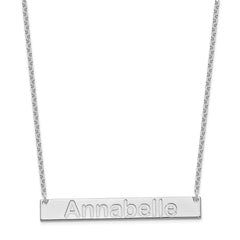 Sterling Silver/Rhod-plated Large ARIAL ROUNDED Bar Necklace XNA1241SS