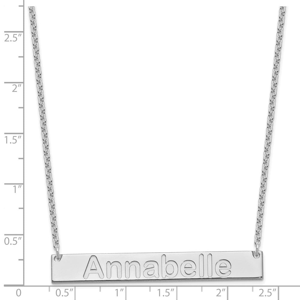 Sterling Silver/Rhod-plated Large ARIAL ROUNDED Bar Necklace XNA1241SS