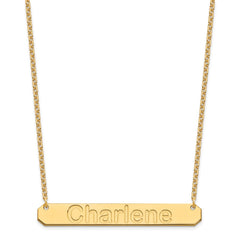 Sterling Silver/Gold-plated Large ARIAL ROUNDED Bar Necklace XNA1242GP