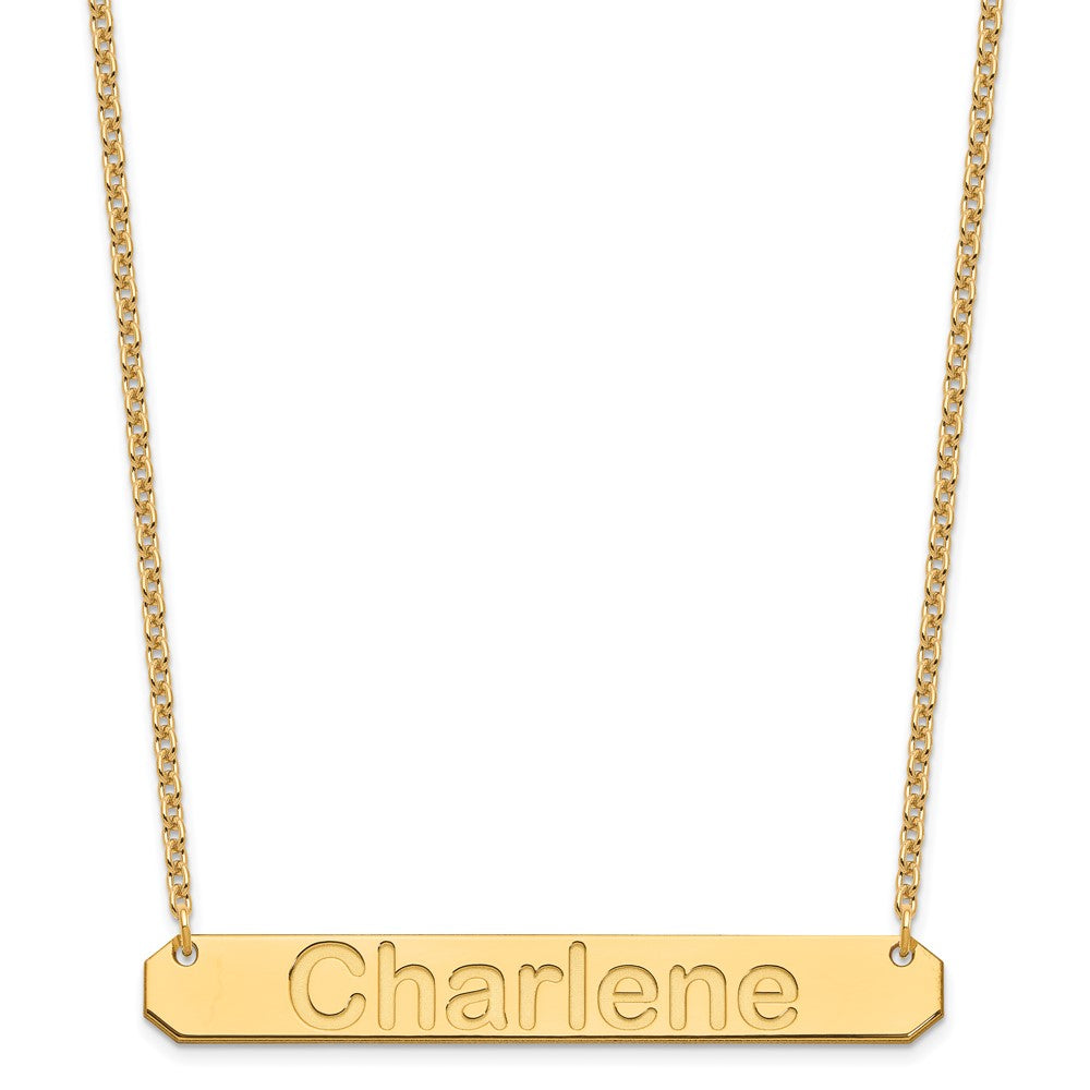 Sterling Silver/Gold-plated Large ARIAL ROUNDED Bar Necklace XNA1242GP