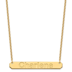 Sterling Silver/Gold-plated Large ARIAL ROUNDED Bar Necklace XNA1242GP