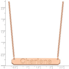 Sterling Silver/Rose-plated Large ARIAL ROUNDED Bar Necklace XNA1242RP