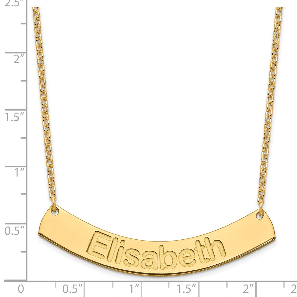 SS/Gold-plated Large ARIAL ROUNDED Curved Bar Necklace XNA1244GP