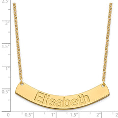 SS/Gold-plated Large ARIAL ROUNDED Curved Bar Necklace XNA1244GP