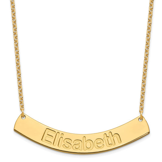 SS/Gold-plated Large ARIAL ROUNDED Curved Bar Necklace XNA1244GP
