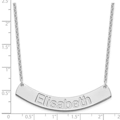 SS/Rhodium-plated Large ARIAL ROUNDED Curved Bar Necklace XNA1244SS