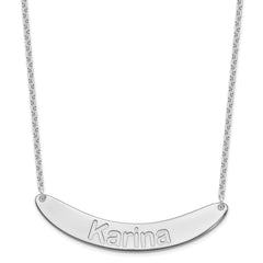 SS/Rhod-plated Large ARIAL ROUNDED Curved Bar Necklace XNA1245SS