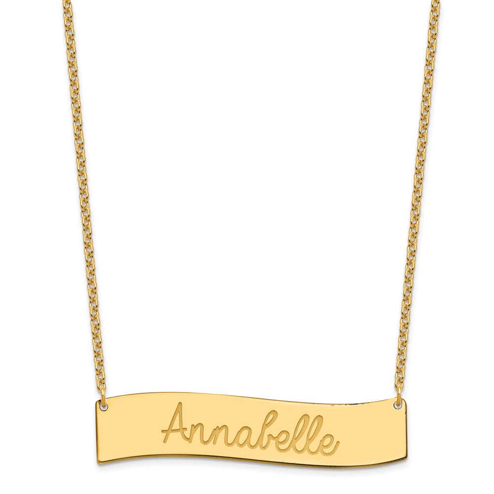 SS/Gold-plated Medium AWAYS IN MY HEART Curved Bar Necklace XNA1253GP
