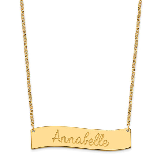 SS/Gold-plated Medium AWAYS IN MY HEART Curved Bar Necklace XNA1253GP