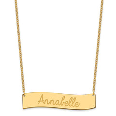 SS/Gold-plated Medium AWAYS IN MY HEART Curved Bar Necklace XNA1253GP