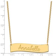 SS/Gold-plated Medium AWAYS IN MY HEART Curved Bar Necklace XNA1253GP